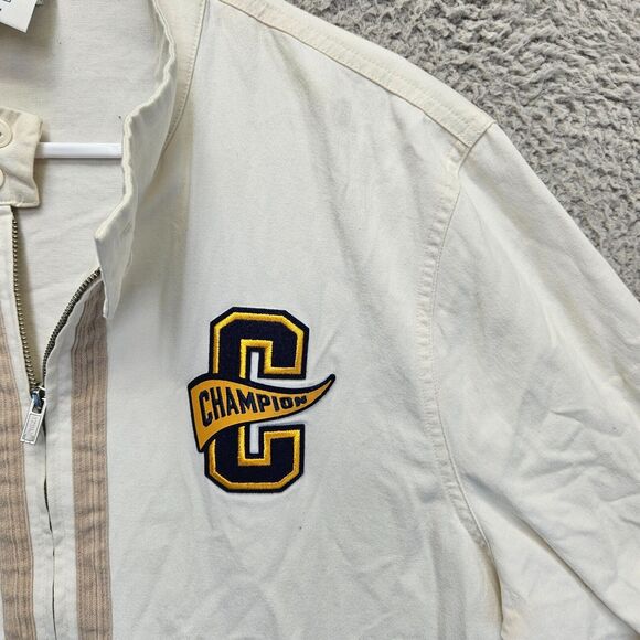 Champion X Urban Outfitters Exclusive Woven Rally Jacket Mens Size Large Cream - Picture 2 of 11
